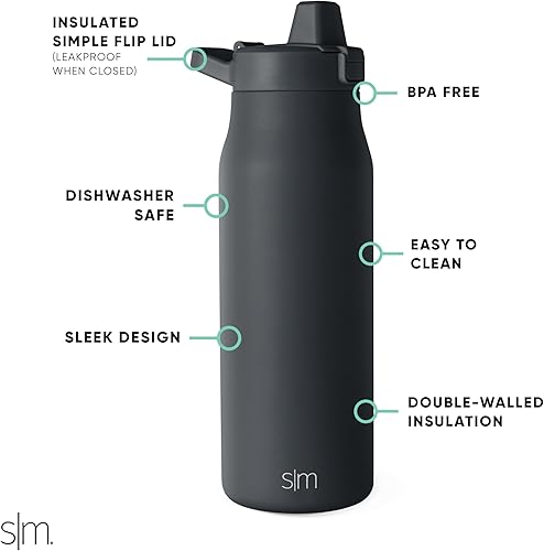 Miniatura 2 de Simple Modern Botella de agua filtrada  Botellas de agua de viaje con filtro de carbono de acero inoxidable aisladas  Reutilizable para agua potable