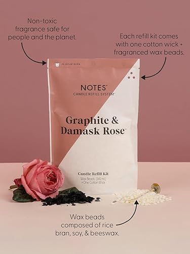 Miniatura 2 de NOTES Recambio de vela sostenible  Fragancia no tóxica, cuentas de cera natural (cera de abejas, salvado de arroz y soja), mecha de algodón y