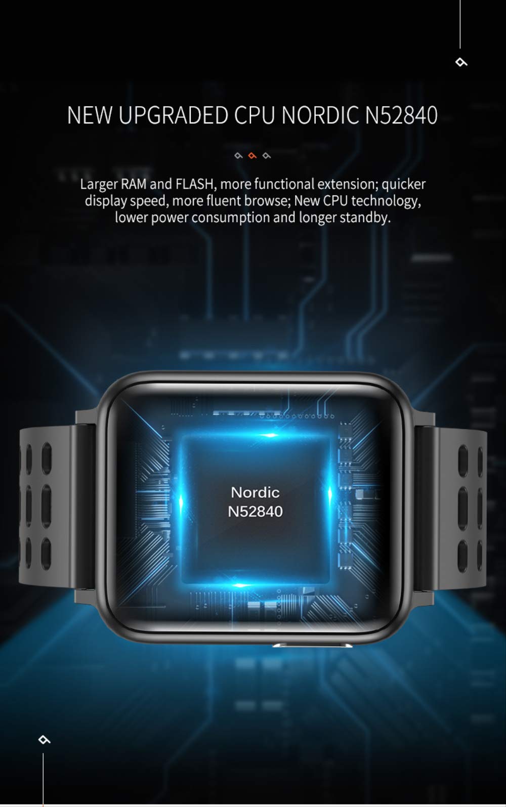V5 Schermo A Colori Intelligente Lising Ambientale Bracciale Ecg E Ppg Elettrocardiogramma Frequenza Cardiaca Monitoraggio Dell'Ossigeno, Sport Orologio Impermeabile 24Cm Nero Puro