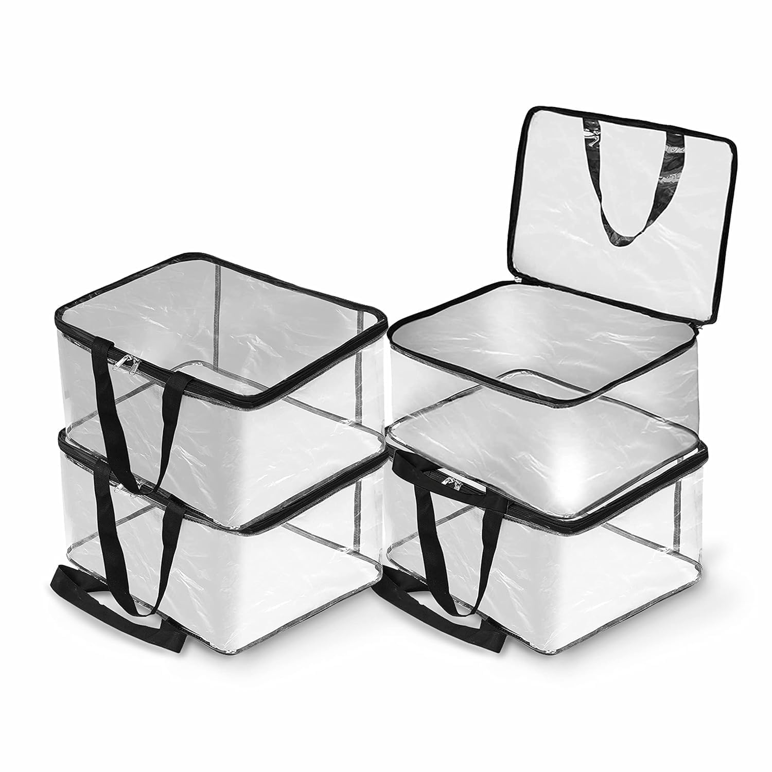 Transparent Wardrobe Bag Underbed Moisture Proof Cloth Storage Organizer box for Clothes Saree Bags with Zippered Closure & Handle Storage Bag for Lehenga, Blankets, Bedsheets, Toys (6)-image-34