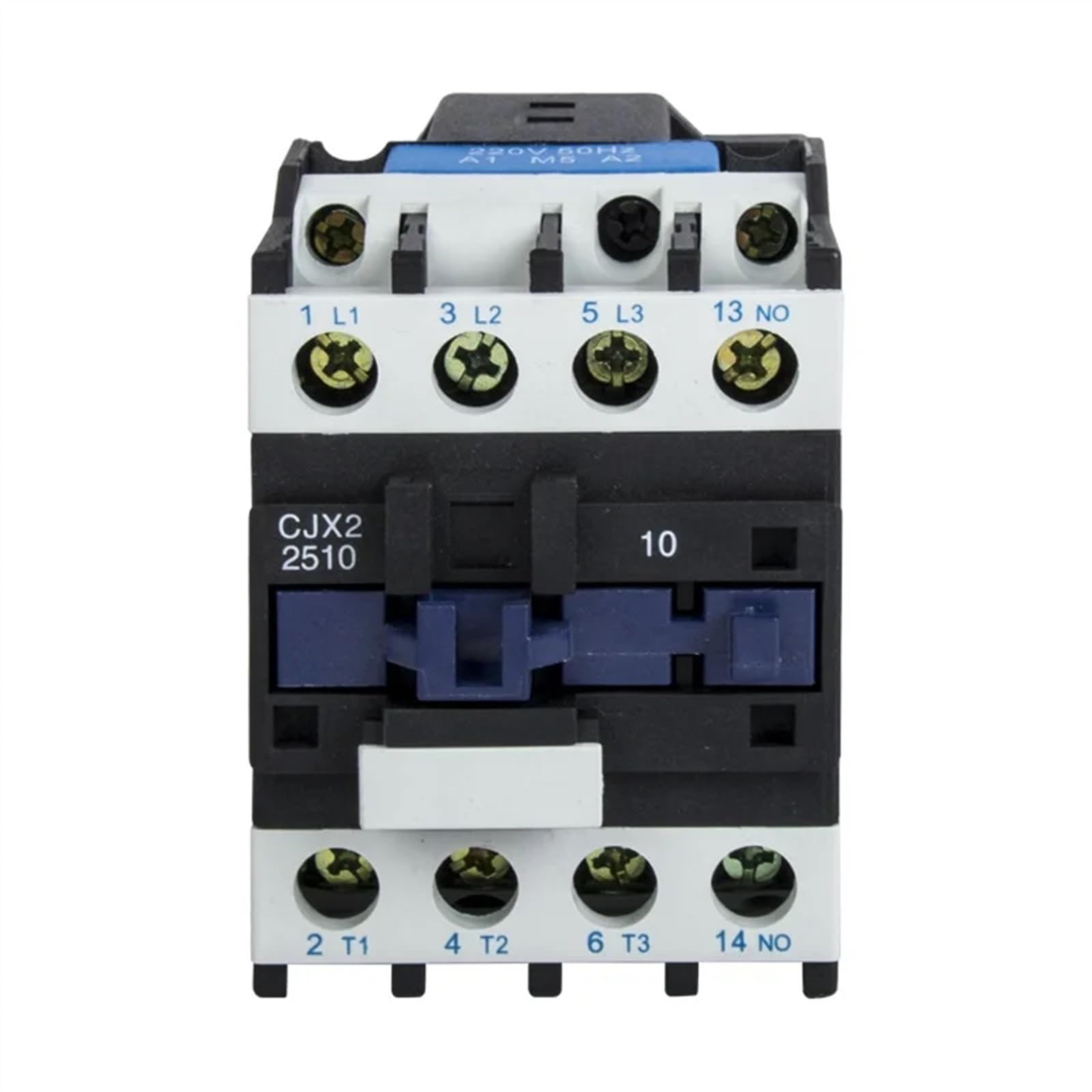 CJX2-2510 2501 25 A stycznik AC trójfazowy 3-biegunowy NO, napięcie cewki: 380 V, 220 V, 24 V, 50 Hz, montaż na szynie DIN, 3P+1NO, normalnie otwarty (2501 Ac24v)