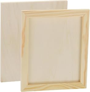 PATIKIL Unfinished Wood Canvas Panel 9x7" Deep 0.4", 4 Pack Wooden Paint Pouring Panel Boards Cradled for Pouring Art DIY Crafts