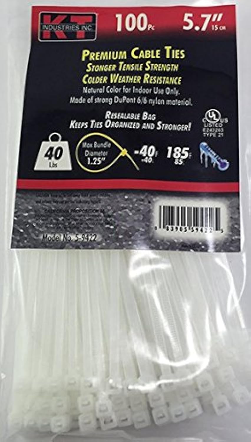 5-9424 - 5.7" LIGHT DUTY, UV BLACK, 100/PK