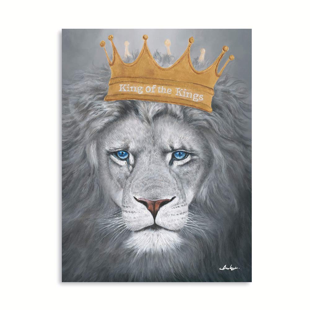 B BLINGBLINGLion Head Wall Decor Canvas Art - 24in x 32in (Black and White)