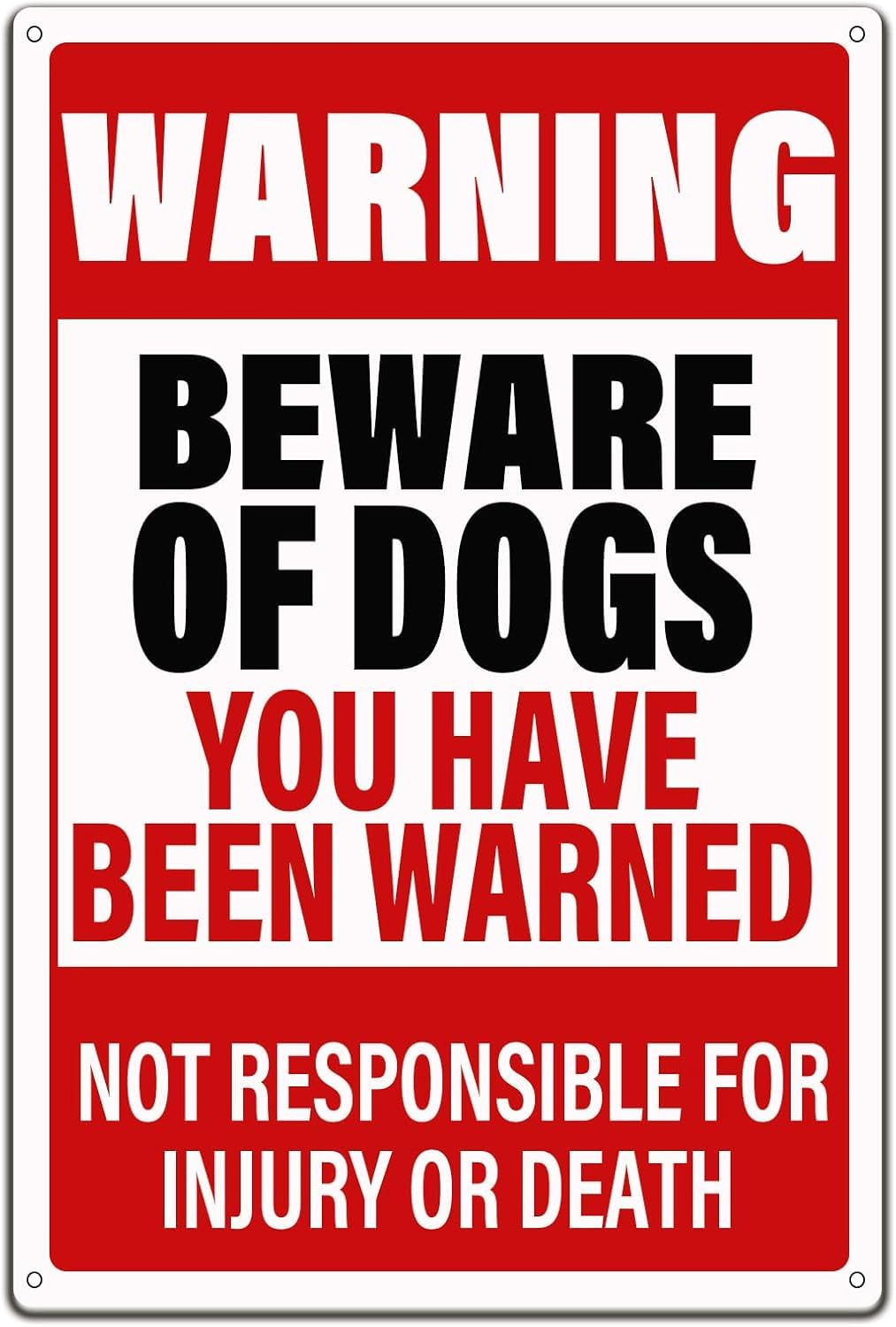 SMAZDFXX Beware of Dogs You Have Been Warned Funny Warning Sign,Dog Wall Decor Poster Iron Poster Painting Tin Signs for Home Kitchen Bar Pub Cafe Farm Garden Garage Decor 12"" x16, style-8