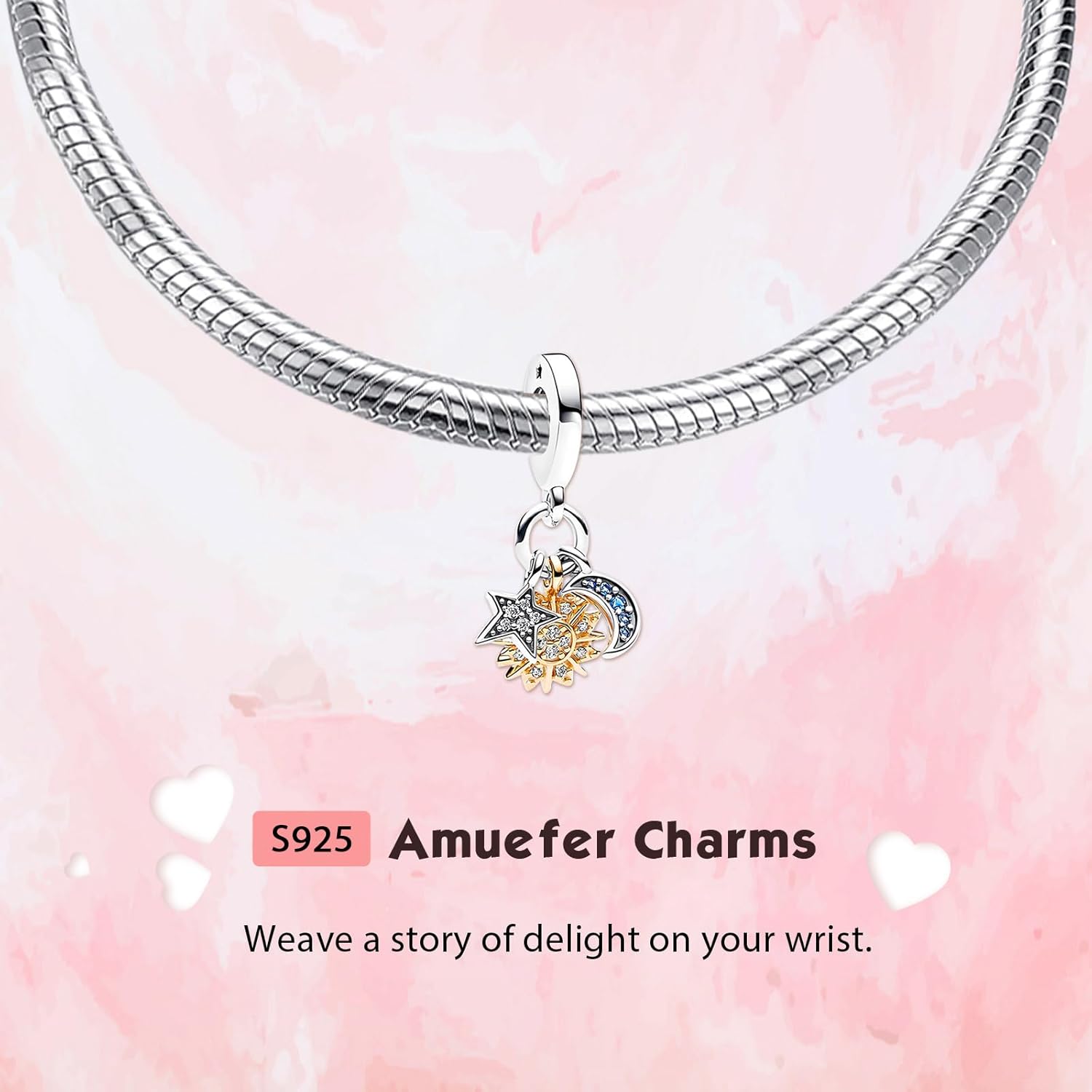 Amufer S925 Charms for Pandora Bracelets and Necklaces, Nature Plants Animals Sky Ocean, Gift for Women, for Birthday Anniversary Christmas St. Patrick's Day Easter Valentine's Day Mothers Day - Image 2