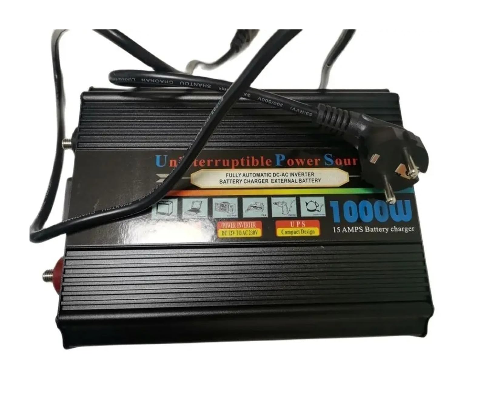 Convertidor Adaptador 1000W DC 12V A AC 220V 50HZ Inversor UPS Emergencia Onda Modificada con Cargador Batería inversor