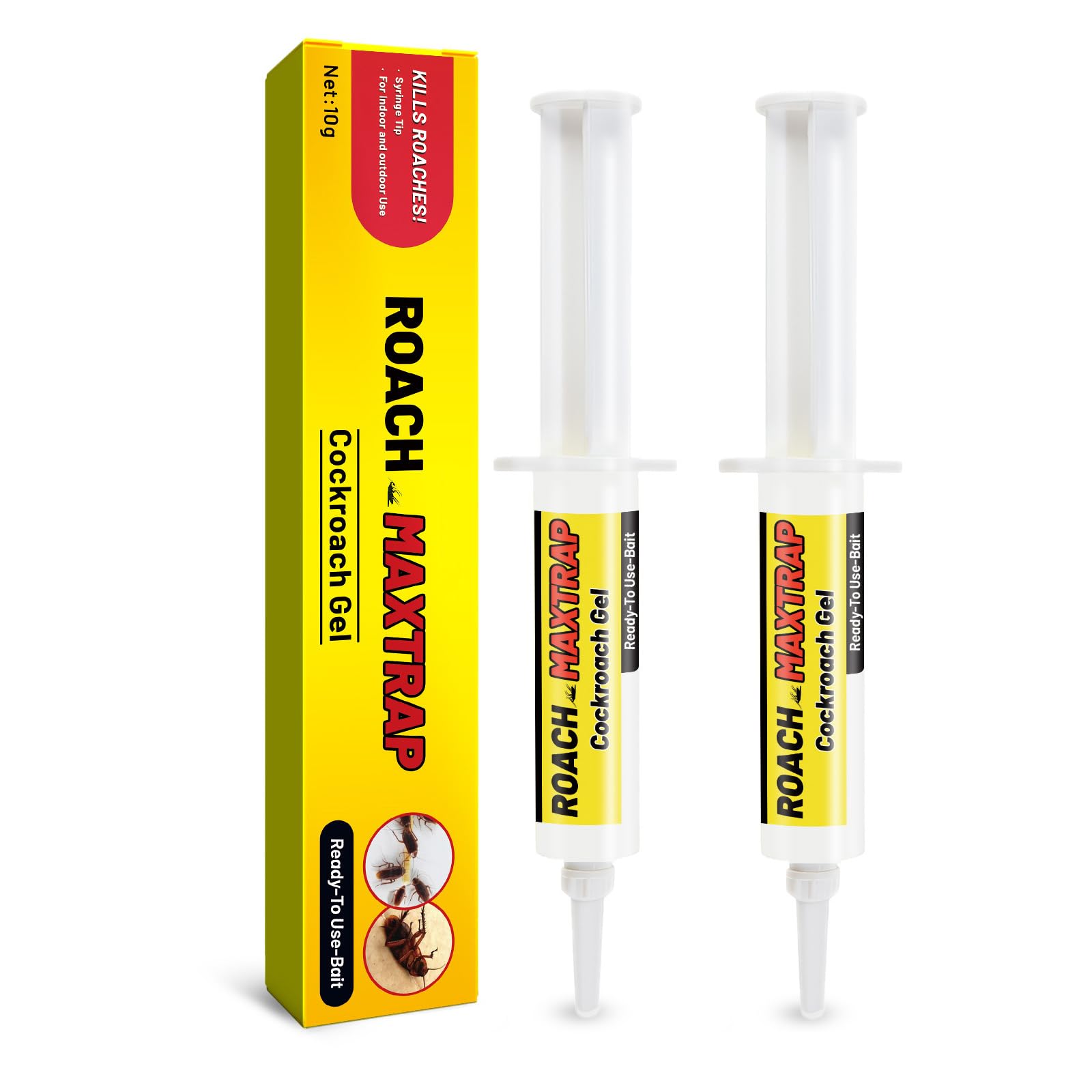 Cockroach Control,Bait Smart Cockroachs Trap,Ready to Use Cockroach Killer,Baits Cockroachs Eliminator,2PC,Cockroaches Killer Gel Bait