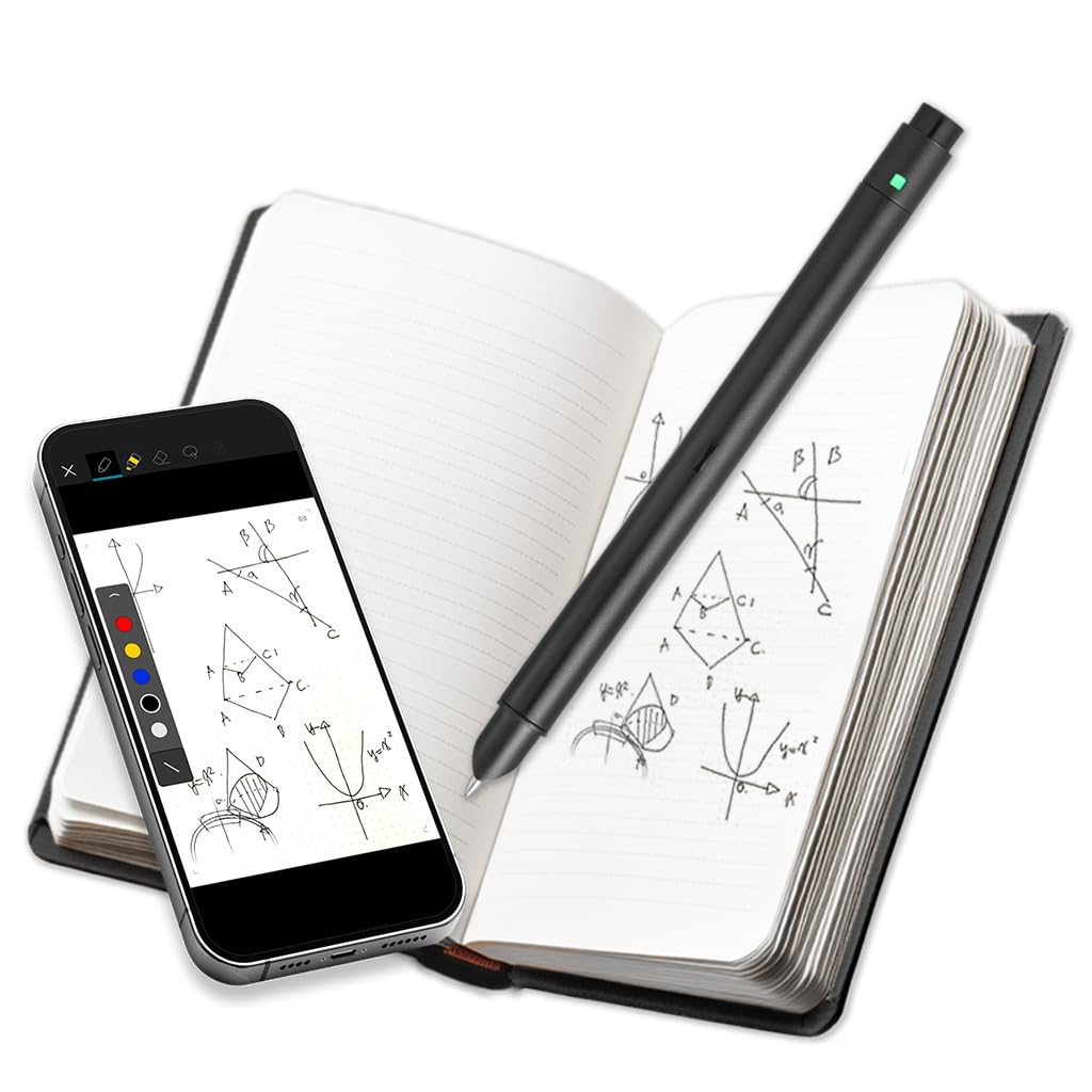 R1 + Hardcover Notebook Set | Digital Bluetooth Pen for Real-time Sync | Digitizing, Storing, and Sharing Paper Notes, Compatible with Android and iOS (R1+Journal Notebook)