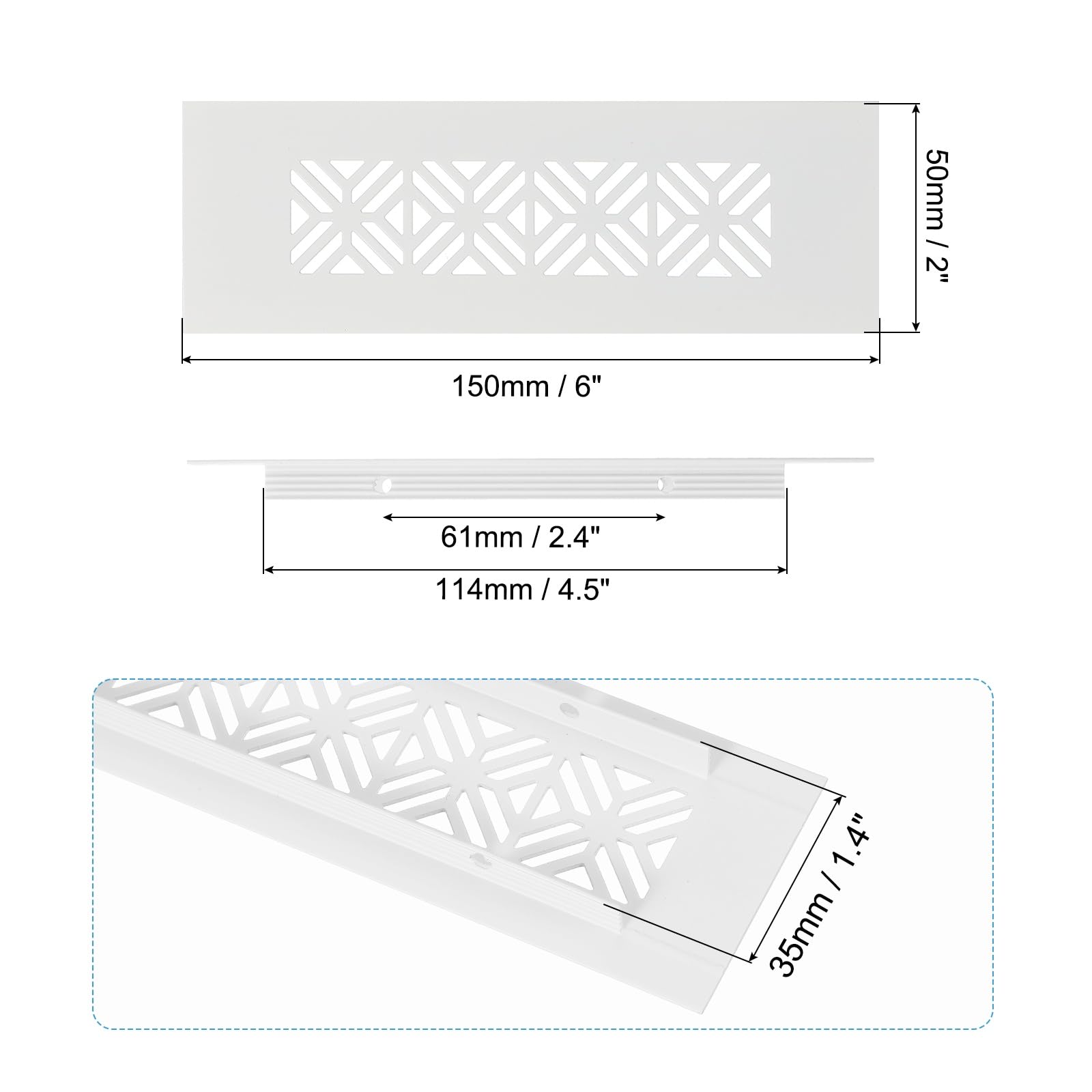 PATIKIL 6 x 2 Inch Door Air Vent Cover - Image 2
