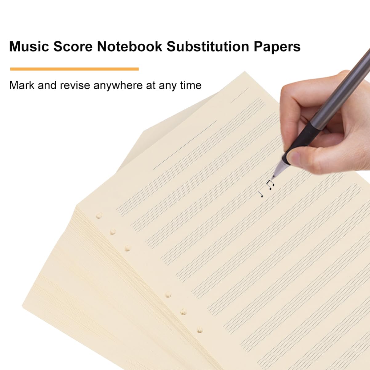 STOBOK Ricarica Per Spartiti Musicali 100 Fogli Carta Manoscritta a Fogli Sciolti 2mm 12 Righe Per Musicisti e Studenti Carta Composizione Musicale