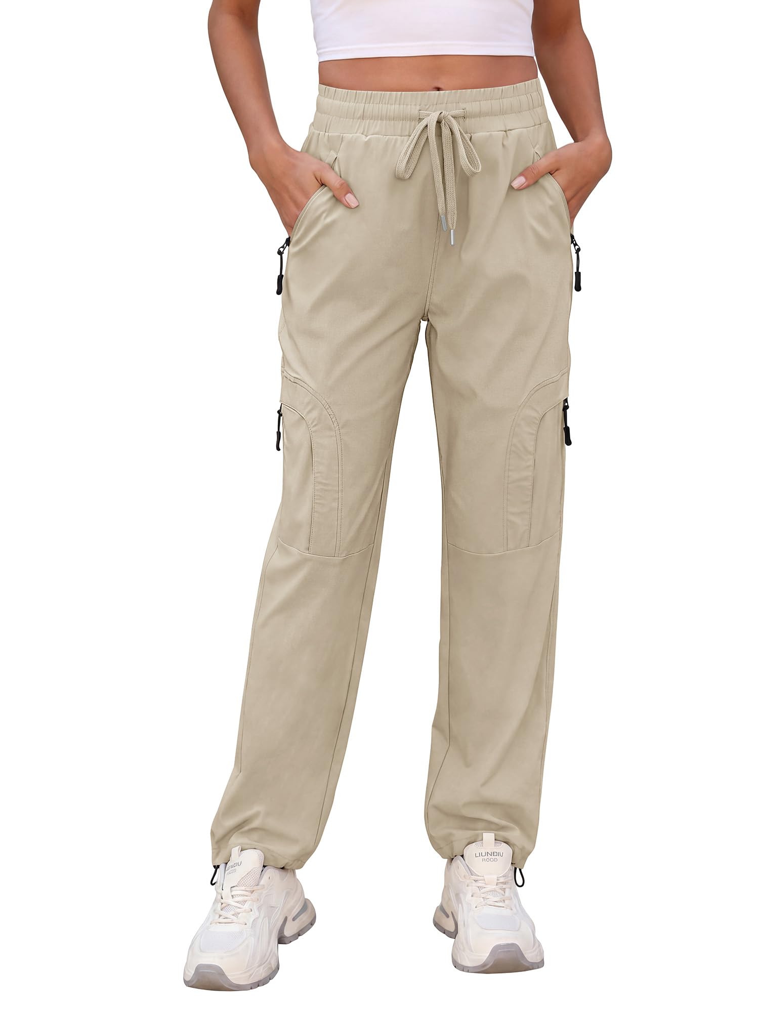 Novastellara Wanderhose Damen Leicht Atmungsaktiv Outdoor Jogginghose Stretch Cargohose Arbeitshose mit Taschen