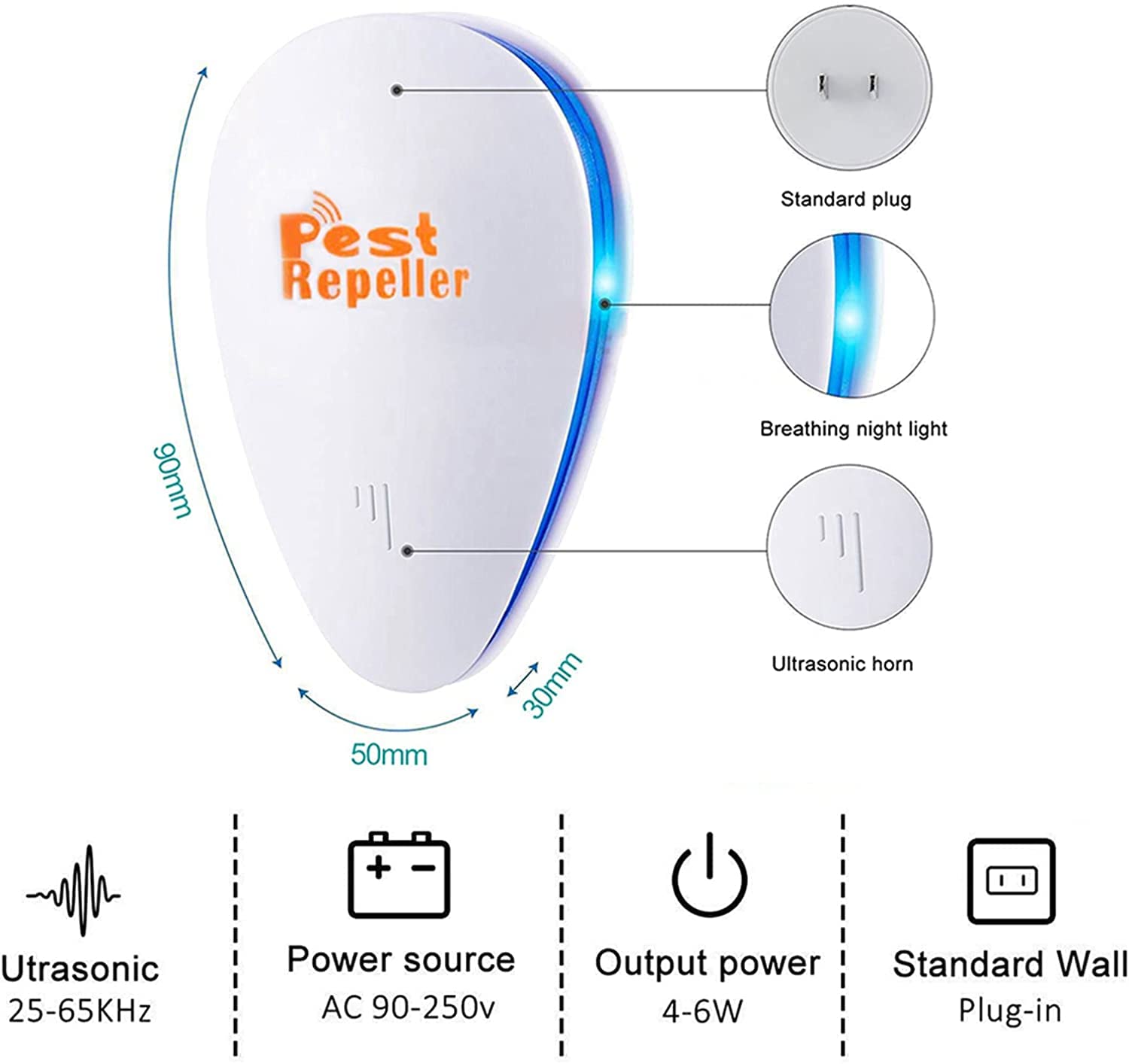Amazon.co.jp: Ultrasonic Pest Repeller 6 Packs, Mouse