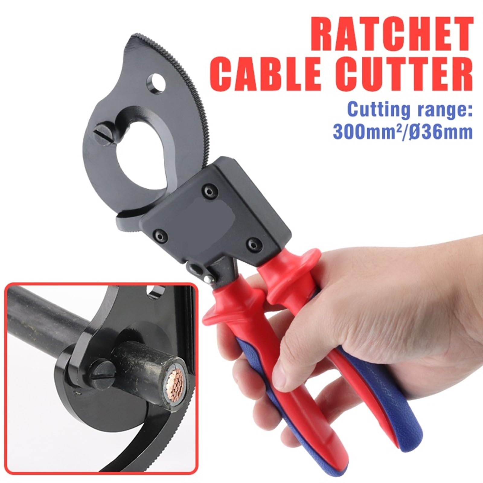 Cortadores de carraca Alicates de corte cables con trinquete aislados alta resistencia for aluminio y cobre multifilares hasta 240 mm² para cables de cobre y aluminio