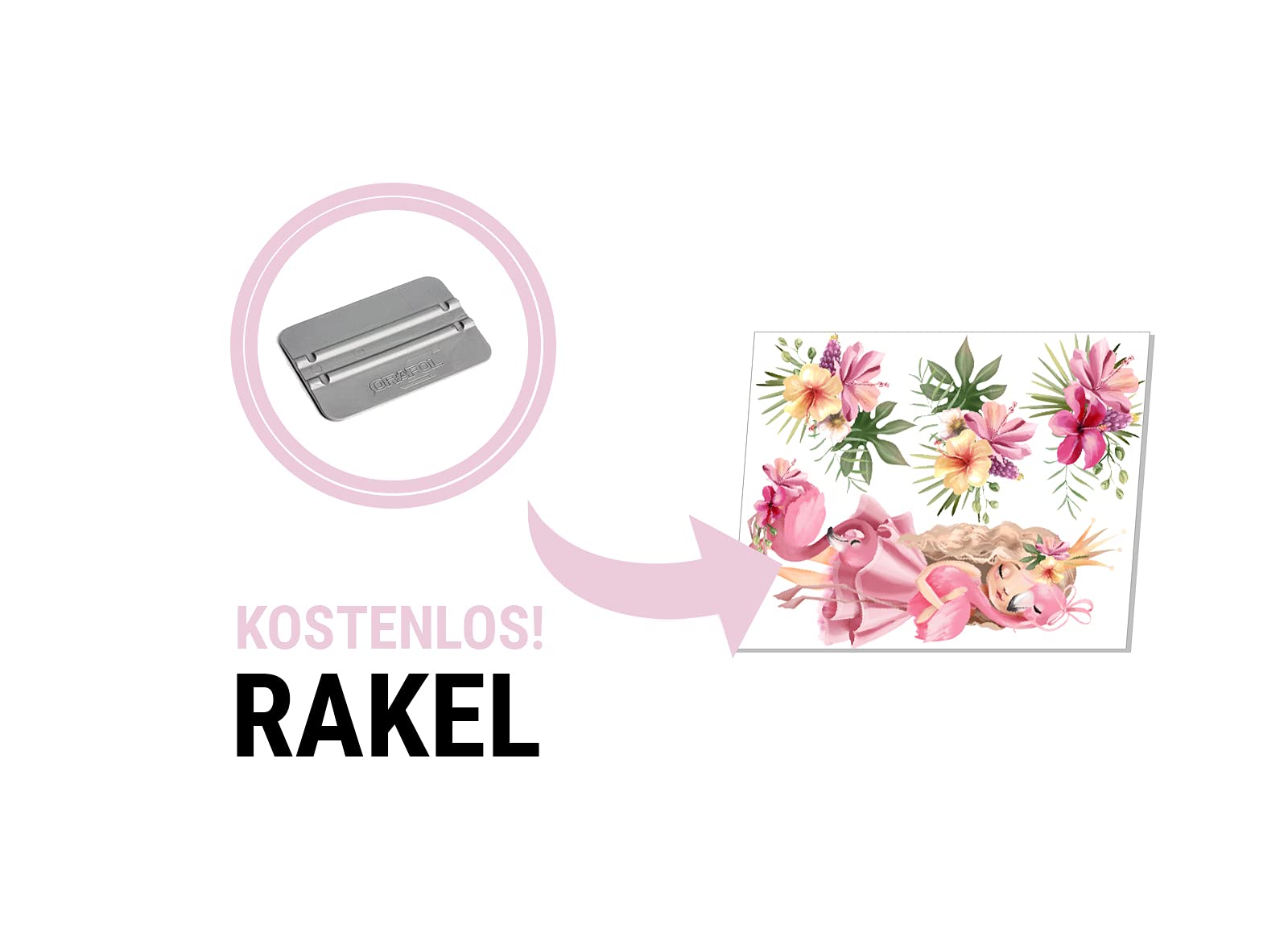 Tatuaż ścienny księżniczka z flamingiem - kwiaty korona kwiatowa obrazy dziecięce pokój dziecięcy dziewczynka naklejka na ścianę Osomhome (190 x 180 cm) os6631