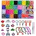 Bracelets Élastiques Caoutchouc - 1600+ PCS Loom Bands, Kit de Métier à Tisser avec Boîte de Rangement et Outil à Tricoter pour Bracelet Collier (C)