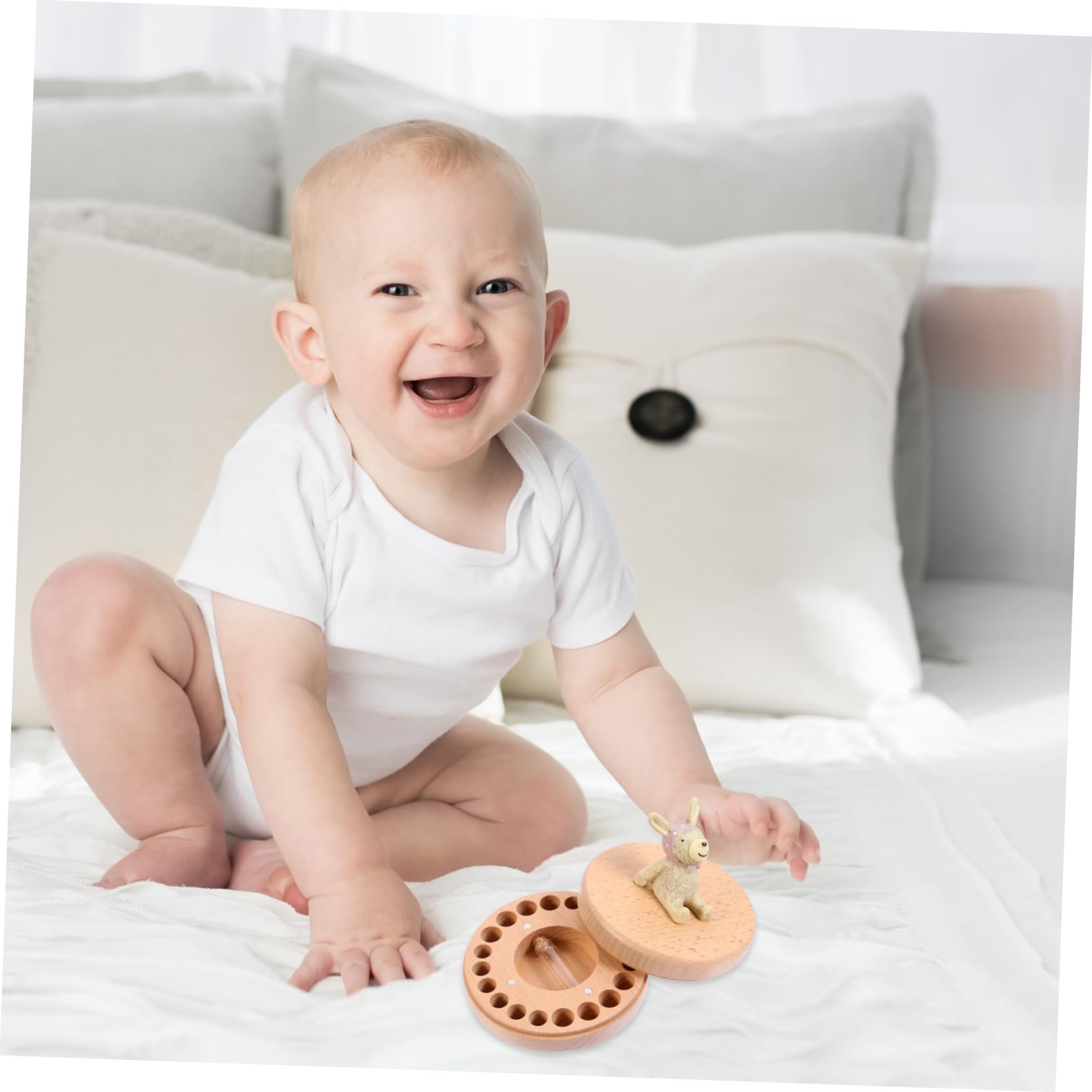 VICASKY Caja Conmemorativa para Dientes de Leche Organizador de Dientes Deciduos Caja de Recuerdos Bebe para Guardar Caducifolios para Niña