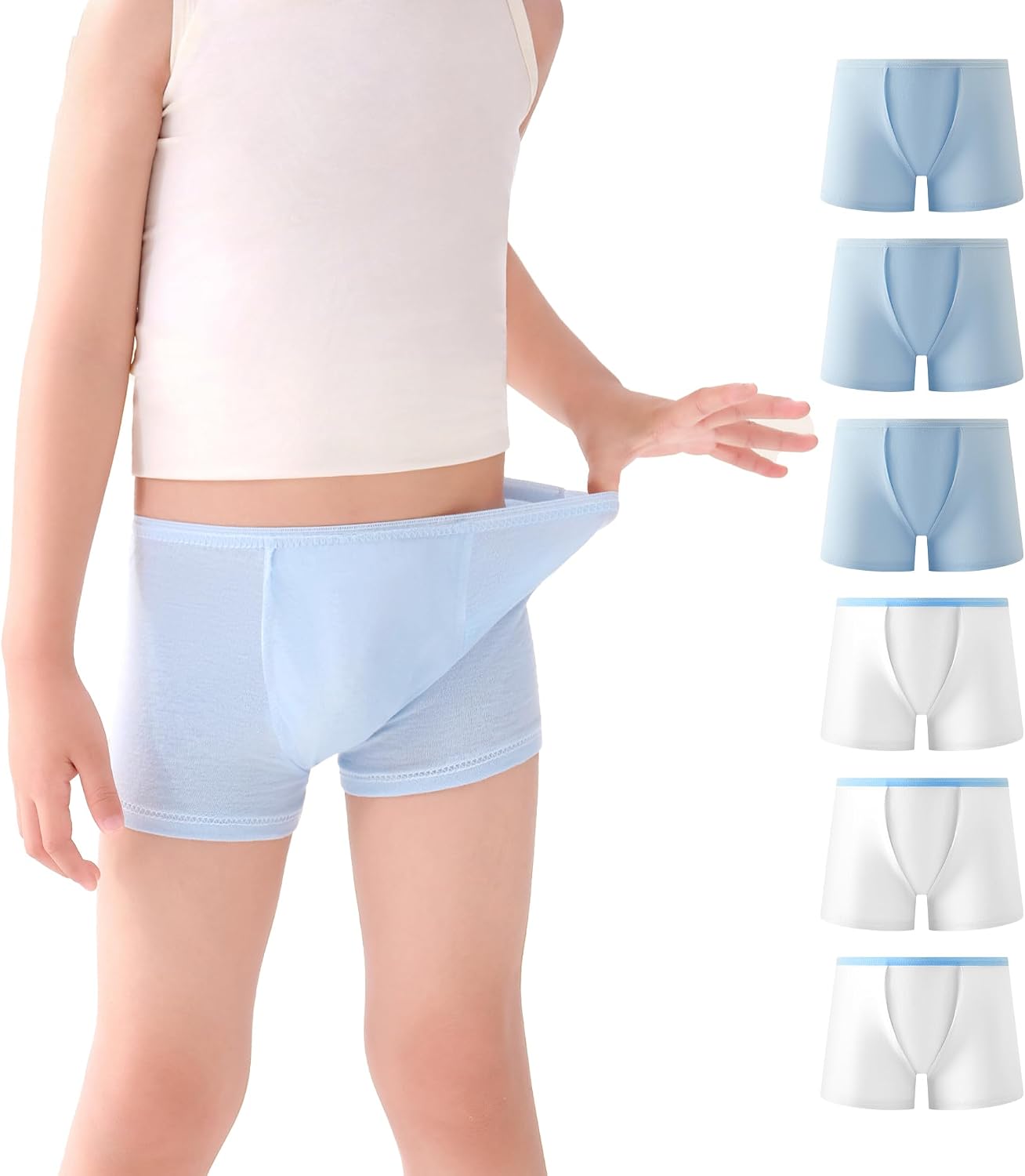 Boys Cotton Boxer Briefs Toddler Kids Sterilized Disposable Underwears for Travel School Outdoor Sports Multipack