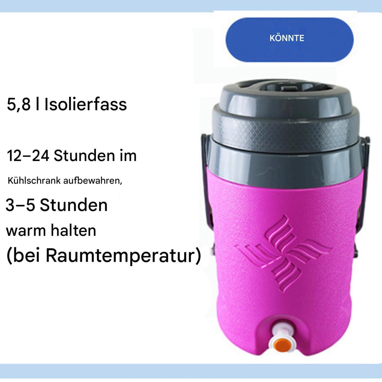 Dispensador De Bebidas Con Aislamiento Térmico Recipiente para líquidos, | 5,8 Litros Enfriador Deportivo, Jarra Y Contenedor Para Líquidos Fríos Y Calientes, Familia, Amigos, Cam