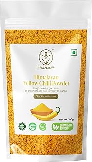 Shiva Organic Himalayan Yellow Chilli Powder - 300gram - Preservative/Chemical Free - Sourced Organically
