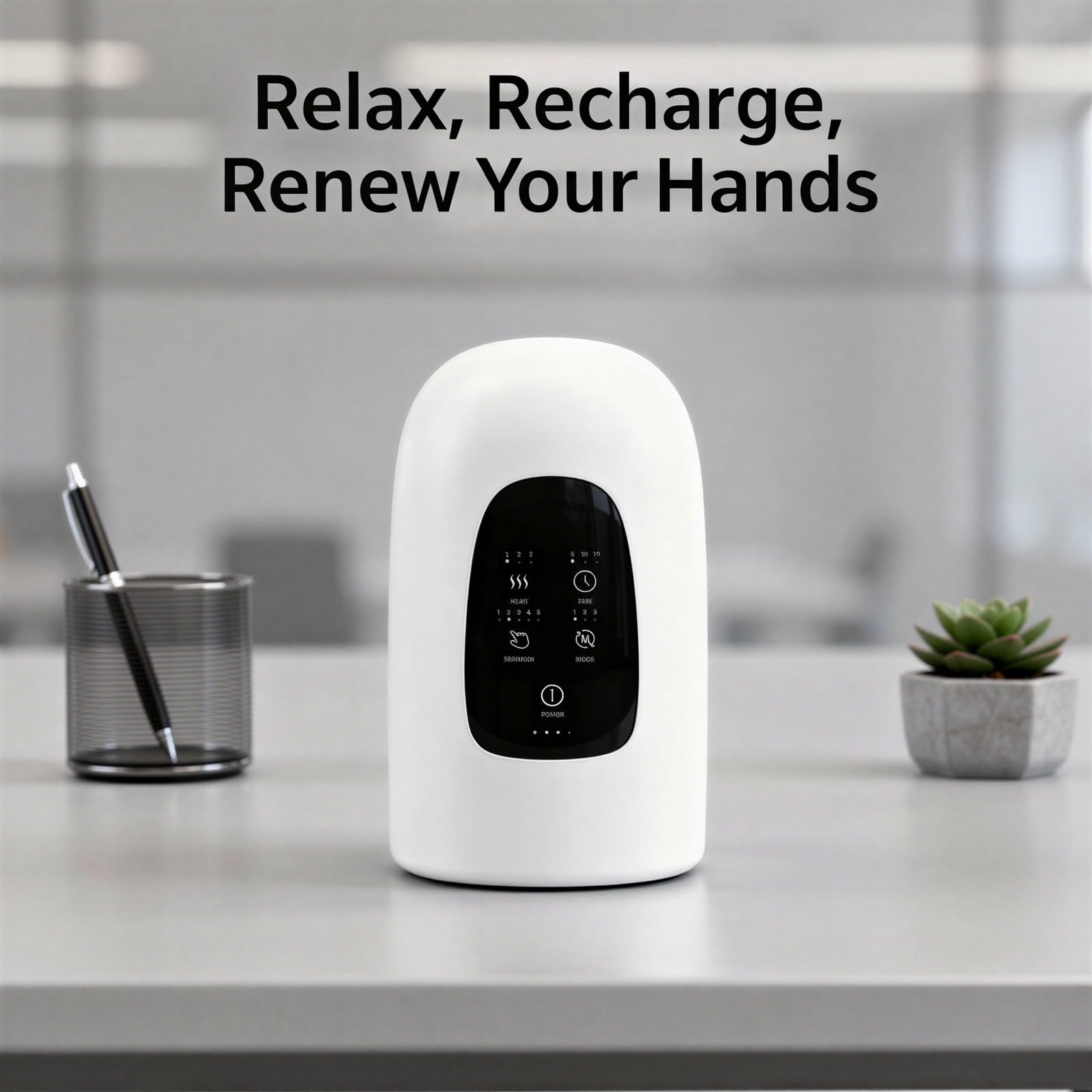 Handmassagegerät mit Wärme und Kompression, elektrisches Handmassagegerät bei Steifheit und Druckgefühl, 5 Modi, 3 Intensitäten für Muskelkomfort, kabellos wiederaufladbar, Geschenk