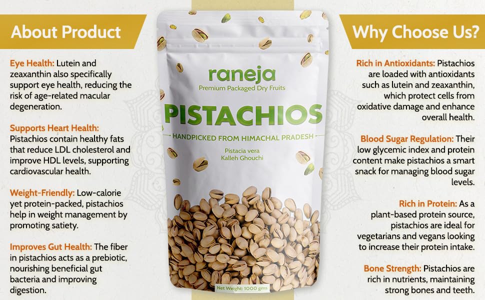 Image of Raneja Premium Roasted & Salted Pistachios 300g | Healthy Snacks, Dry Fruits, Pista | Tasty & Healthy | High in Protein & Dietary Fiber | Low Calorie Nuts Rich In Protein, Phosphorus, & Dietary Fibre