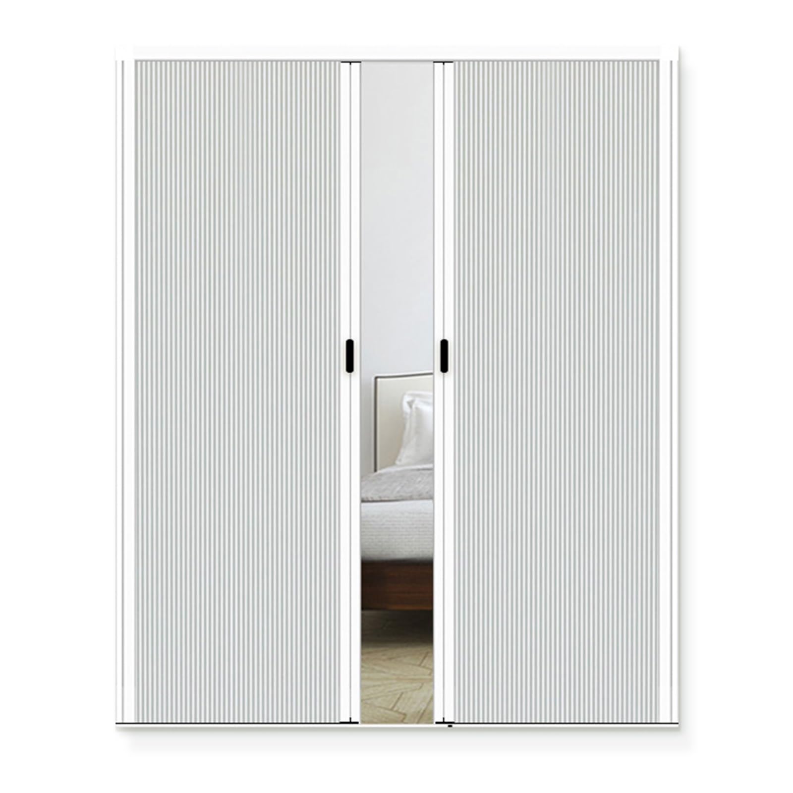 RENLXFI Concertina Door Concertina Doors Internal White, 190 200 210 220 230 240 CM High Honeycomb Invisible Folding Door for Kitchen Bathroom Large Open Room, No-Drilling(90x220cm/35.4x87in)