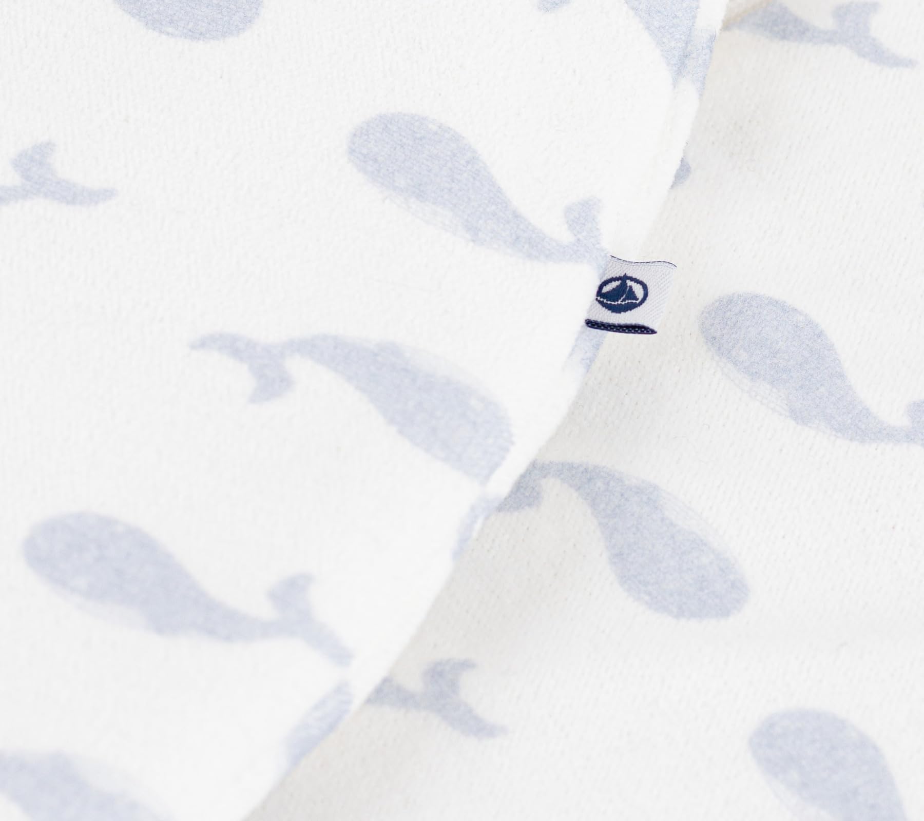 Petit Bateau Gigoteuse Bébé en Coton Imprimé Baleine Tog 3, T0 Taille 0 (Nai/6Mois), Marshmallow/Polaire