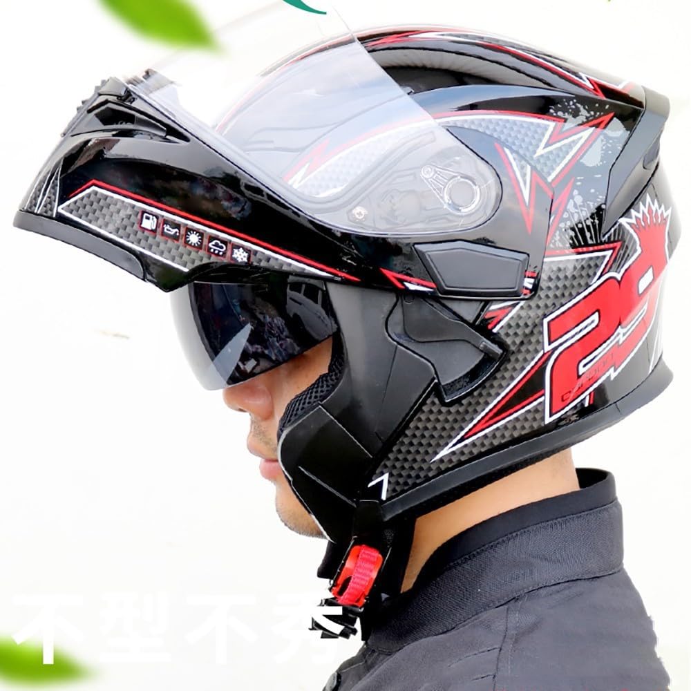 Bluetooth Casco Moto Modulare, Caschi Modulari Motorino Integrali con Doppio Visiera, Sistema di Comunicazione Interfono Integrato Radio FM Mp3, Certificato ECE Flip up Helmet