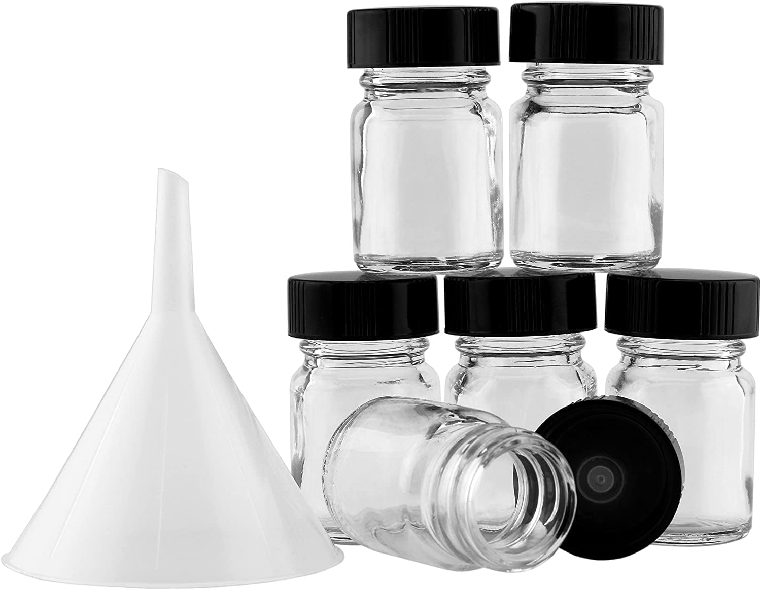 Empty Ink Bottles (6Pack); TravelFriendly Inkwell Jars w