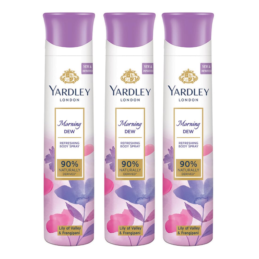 Yardley London Morning Dew Refreshing Deo For Women, 150ml – Pack of 3 (150x3)