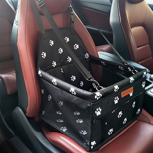 Miniatura 8 de SWIHELP Bolsa de viaje para asiento elevador de coche Oxford transpirable plegable suave lavable para perros gatos u otras mascotas pequeñas Patrón