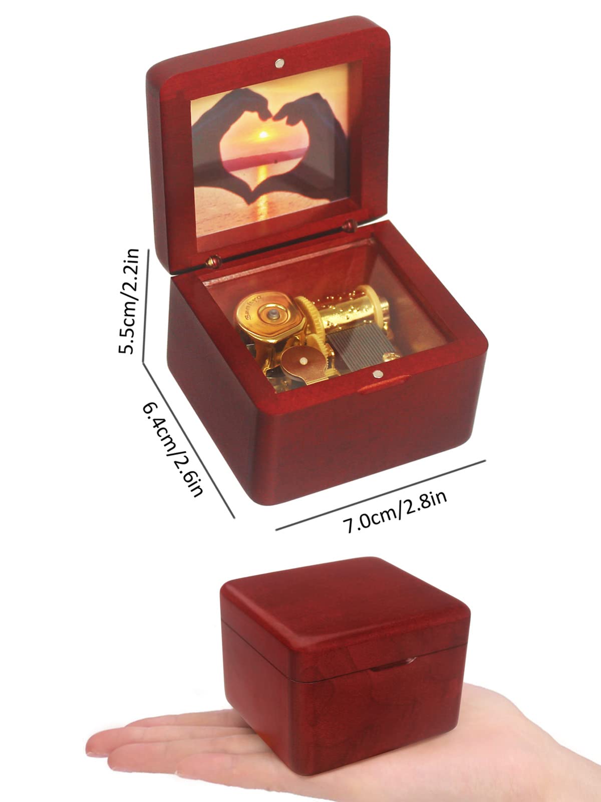 Boîte à Musique En Bois Personnalisée, Chanson Et Image Personnalisées, Cadeau D'anniversaire De Mariage Pour Femme Avec Texte, Boîte à Souvenirs Pour Couple, Cadeau Pour Elle - France