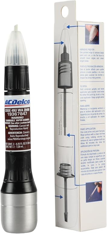 ACDelco GM Original Equipment 19367847 Bordeaux Red Metallic (WA204M) Four-in-One Touch-Up Paint - .5 oz Pen