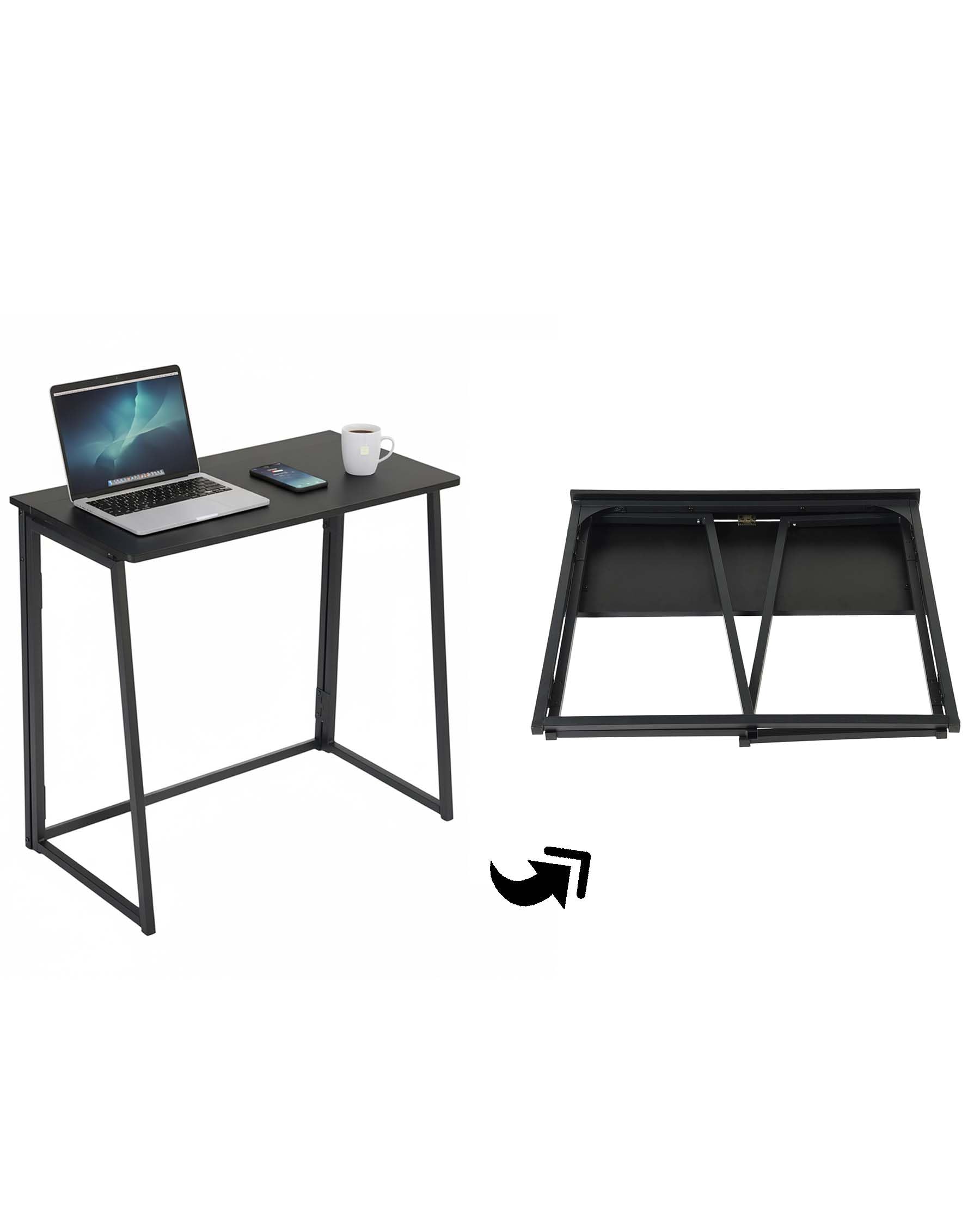 Escritorio plegable 80x40x74cm para ordenador, mesa plegable pequeña para PC, mesa plegable pequeña para oficina, salón, dormitorio, escritorio plegable moderno, mesa de estudio