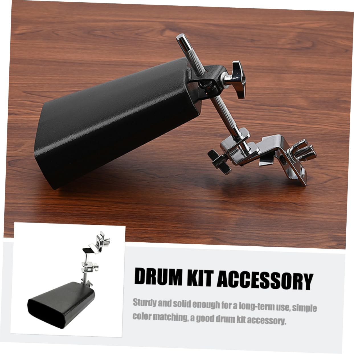 FUNOMOCYA Drum Kit Professional Cowbell Smooth Surface Small Accessory Easy to Use Drum Set Addition