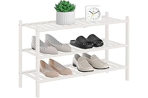 3-Tier Natural Bamboo Shoe Rack – a solution for convenient shoe organization in white