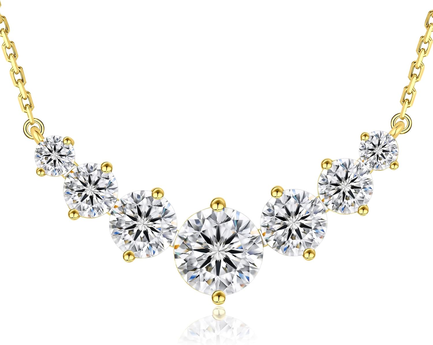 KRKC Valentine's Day Gift for Women, Moissanite Pendant Necklace, 5CT Lab Created Diamond Necklace, VVS1 Clarity D Color, Adjustable S925 Sterling Silver Chain 14K White Gold Plated, Birthday Gifts for Wife Mom Her