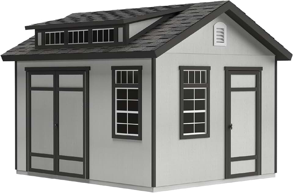 Meadowview 12x10 Do-It-Yourself Wooden Storage Shed with Floor Kit - Does not Include Paint or Roofing Shingles