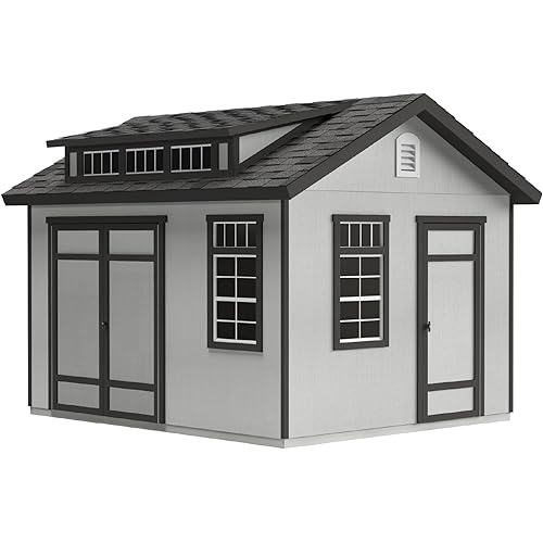 Meadowview 12x10 Do-It-Yourself Wooden Storage Shed with Floor Kit - Does not Include Paint or Roofing Shingles