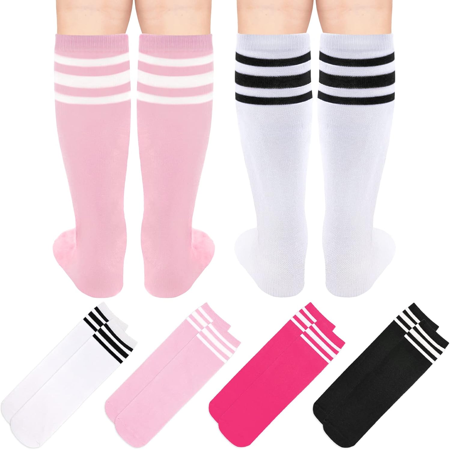 Sarfel 4 Pairs Youth Kids Toddler Soccer Socks Girls Boys Baseball Socks Kids Football Softball Accessories Team Sports - Image 5