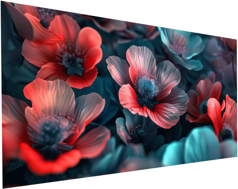 Peinture diamant fleurs 5D rouge 100x200 cm pour créer une ambiance relaxante lors de vos week-ends