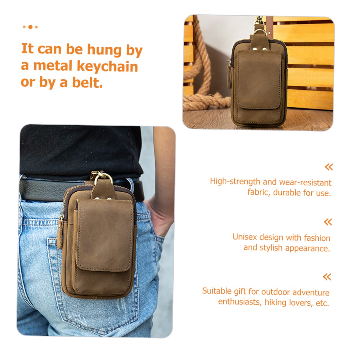 CHILDWEET Große Pu Handytasche mit Gürtelhalterung Multifunktionale Outdoor Gürteltasche für Smartphone zum Wandern und Camping mit Robustem Design