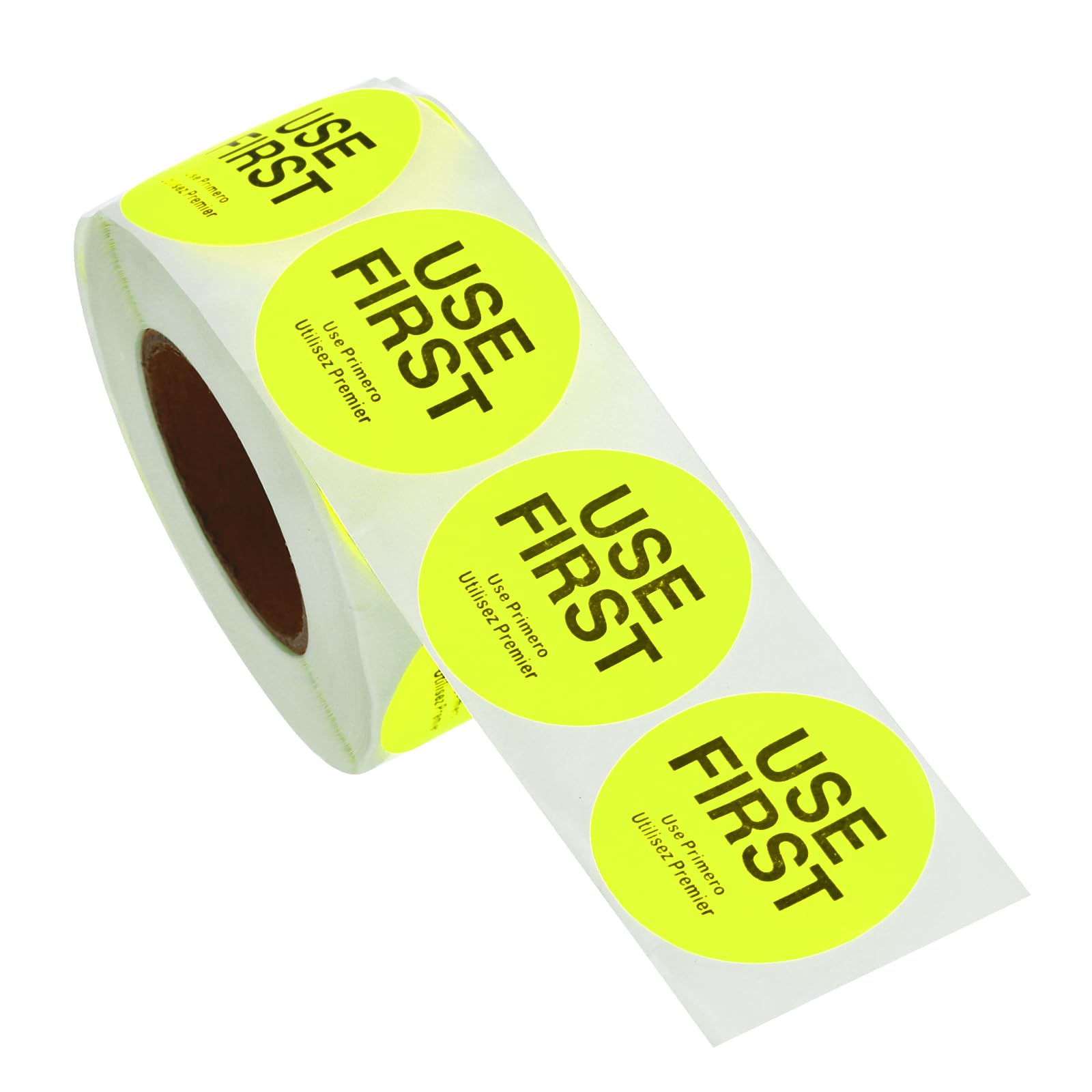 PATIKIL Use First Stickers 1.5 Inch, 500 Pieces Food Service Inventory Control Labels for Restaurant Kitchen Warehouse, Fluorescence Yellow — image 1