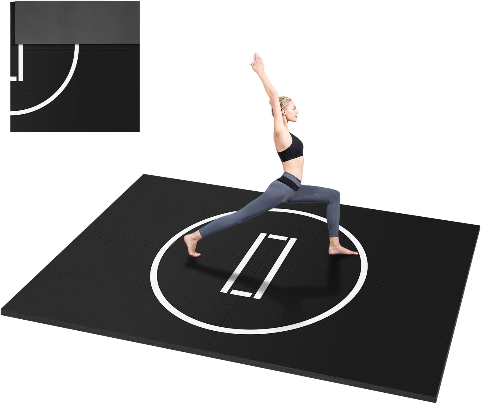 ETOYA Roll-Up Wrestling Mat, Waterproof Folding Training Mat with 3cm Thick Foam, Durable Home Gym Floor Mats for BJJ, MMA, Grappling, Judo, Boxing, Yoga & All Martial Arts Training
