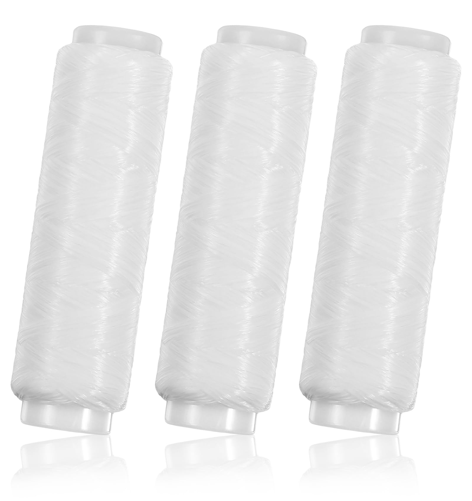 3 Pieces Fishing Bait Elastic Thread, Invisible Bait Fishing String 0.2mm Length 656 Feet Per Spool No-Knot Clear Stretchy Bait Keeper Line for Salmon Sturgeon Catfish