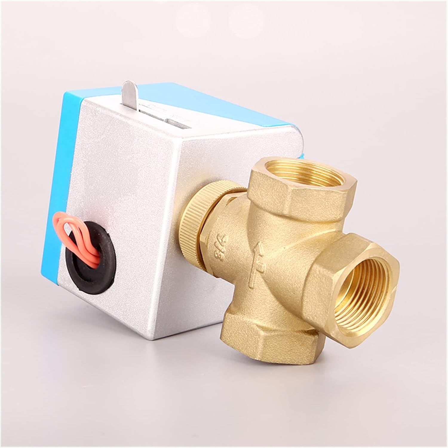 Valve DN15 DN20 DN25 Motorized Electric Brass Globe Valves 2 Wire AC 220V Two Way Stop Shut-Off Valve(DN15)