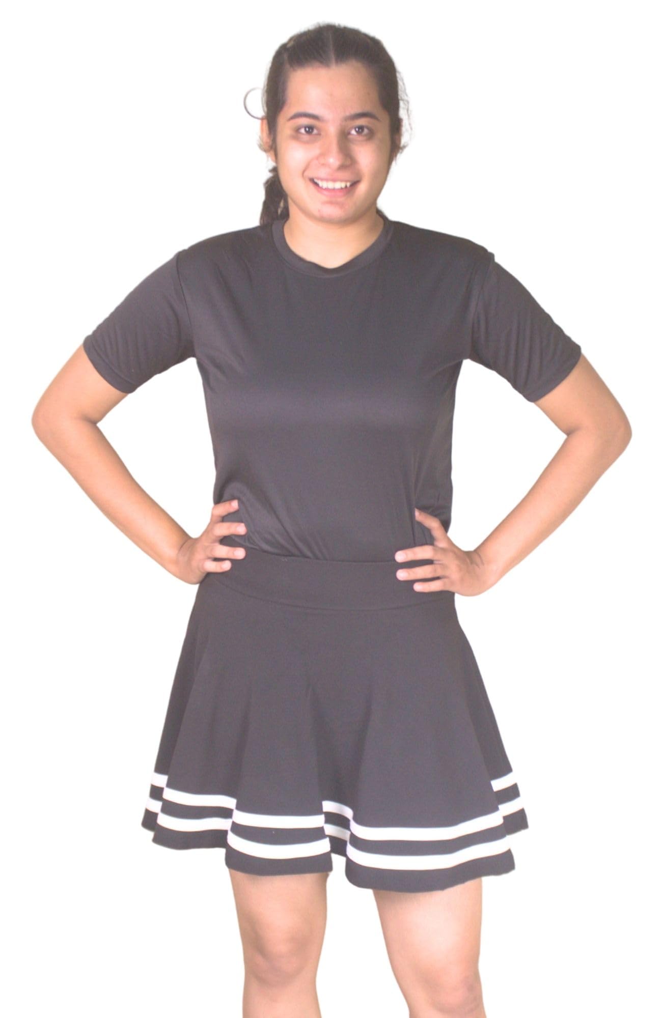 anjor Women's Dryfit Tshirt & Skater Skirt with Shorts for Tennis, Pickle Ball, Badminton & Other Sports | for Casual Occassions-picture-23