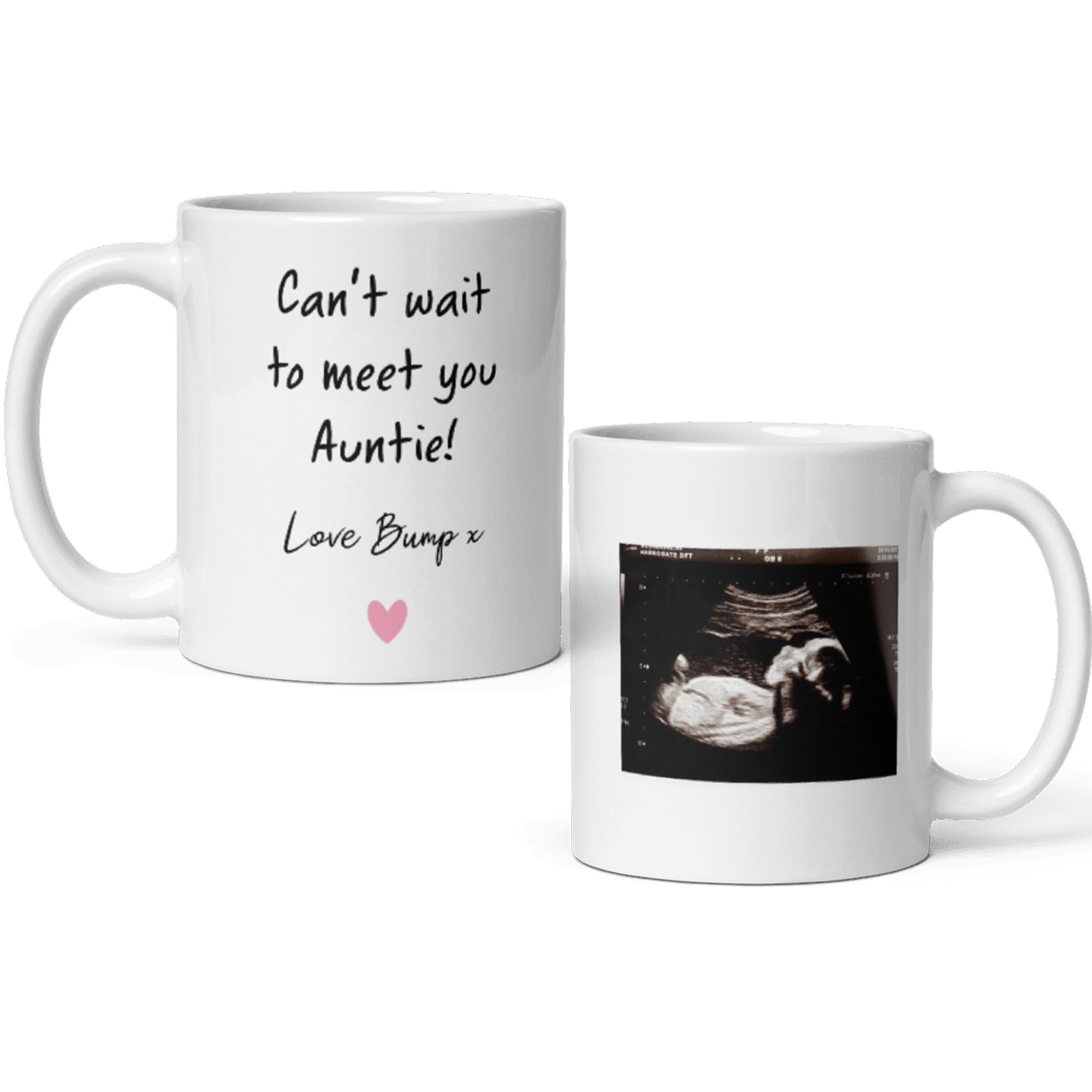 Confidently Quirky - Personalised Auntie Baby Scan White Mug, Auntie to Be Gift