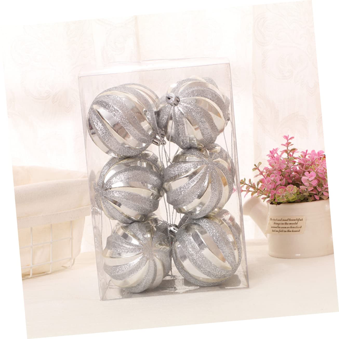 DOITOOL 36 STK Hängende Kugel Glitzernde Weihnachtskugeln Weihnachtsbaumschmuck Weihnachtskugel-anhänger Weihnachtskugeln Dekorationen Weihnachtskugelverzierung Kunsthandwerk Weihnachten